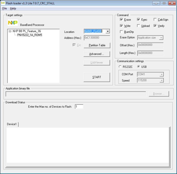 Flash loader v1. 3 lite v7. 0. 7 CRC STALL