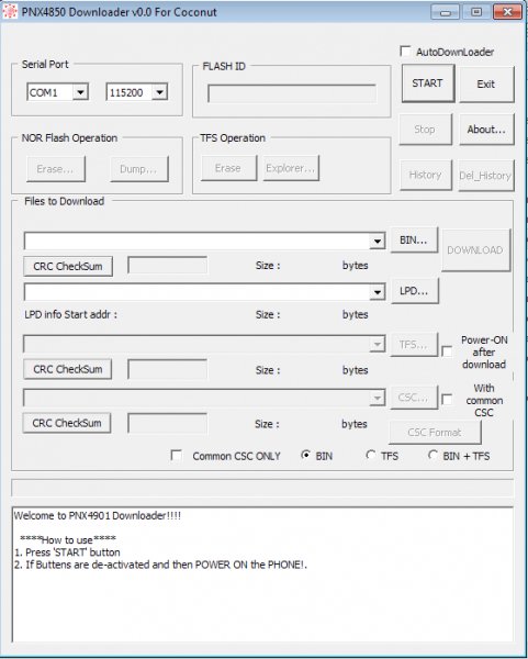 PNX4850 Downloader v0. 0 For Coconut