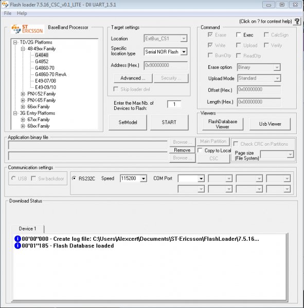 Flash loader v7. 5. 16 CSC v0. 1 Lite