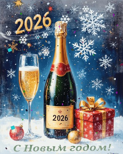 Анимированная открытка 2026 с новым