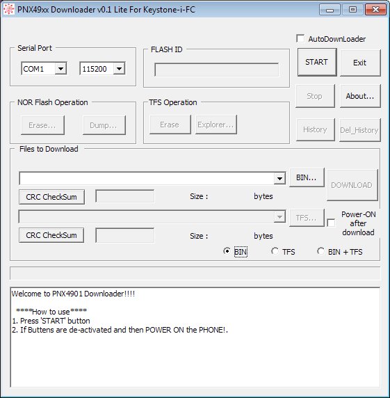 PNX49xx Downloader v0. 1 Lite For Keystone-i-FC