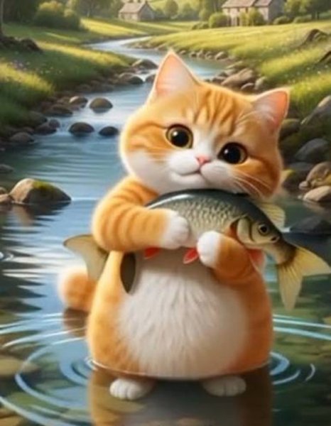 Котёнок и рыбка