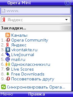 Opera mini4. 1 Screen