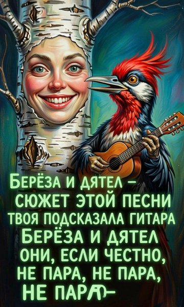 Берёза и дятел