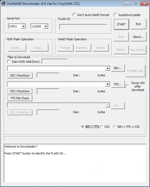 OneNAND Downloader v0. 4 Lite For Croy(With CSC