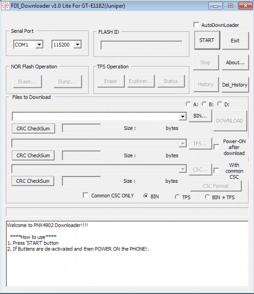 FDI Downloader v1. 0 Lite For GT-E1182(Juniper)