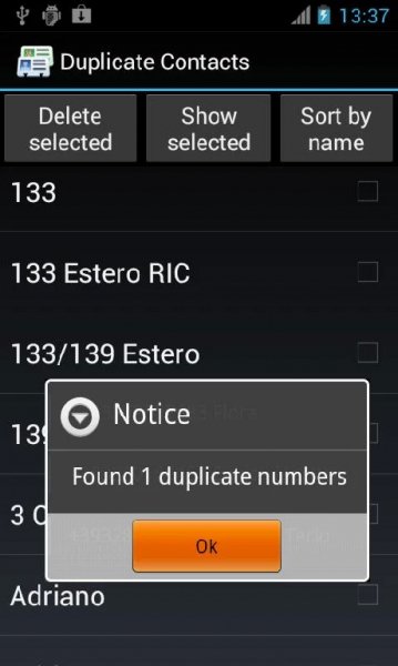 duplicate contacts ver. 2. 3. build. 18