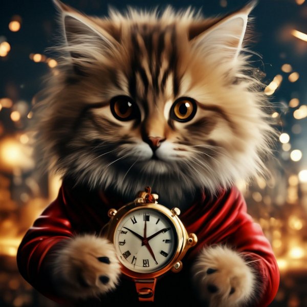 Котёнок и часы
