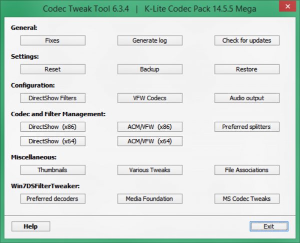 K-Lite Codec Pack Standard Full Mega 16. 7. 0Update 16. 7. 4