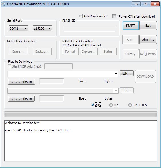 OneNAND Downloader v1. 8 SGH D900 Fixed