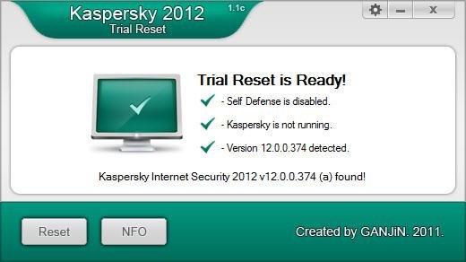Kaspersky 2012 Trial Reset v. 1. 1c