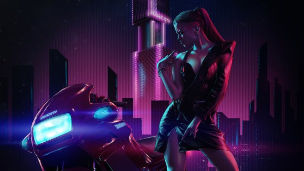 Biker-girl-scifi-digital-art 4K-4. 2056