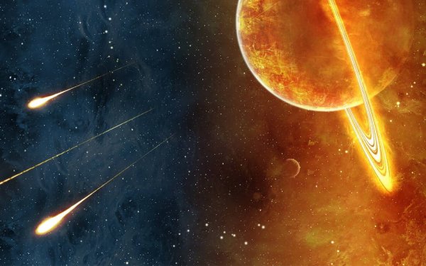 Space Comet and the planet 027889