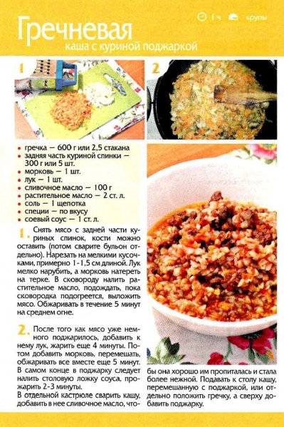 Гречневая каша с куриной поджаркой