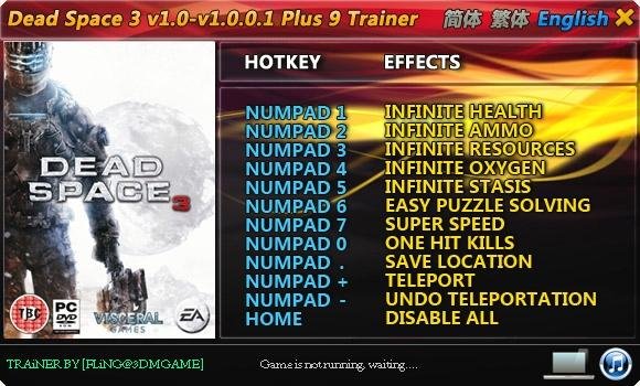 Dead Space 3 v1. 0-v1. 0. 0. 1 Plus 9 Traine