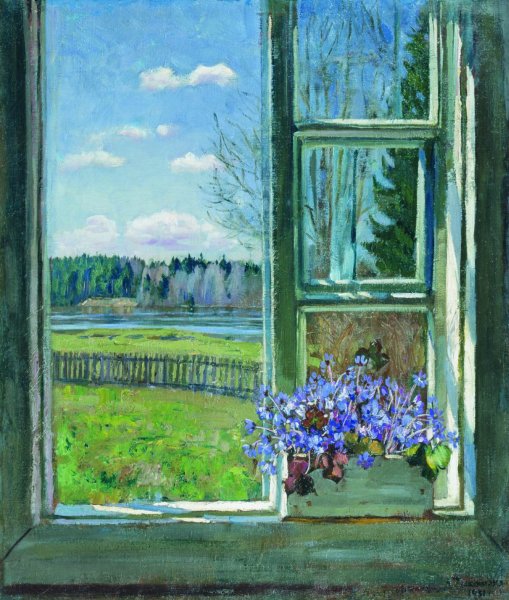 Станислав Жуковский - Окно с фиалками