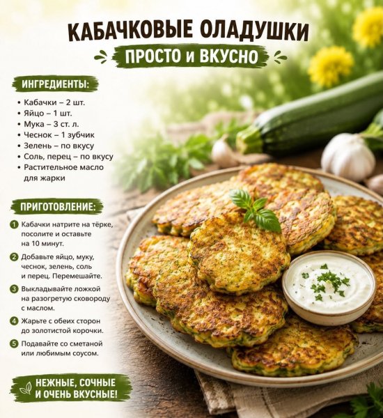 Кабачковые оладушки
