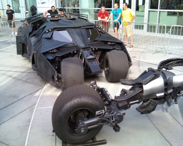 The - Tumbler Batmobile and break-away Batpod