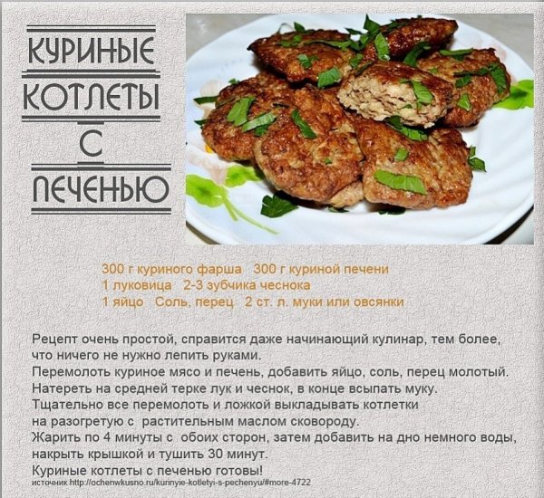Куриные котлеты с печенью