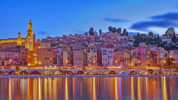 Menton France Город Ментон Франция UHD Обои 8к