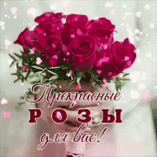Анимированная открытка розы для вас