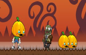Pumpkins in zombie town