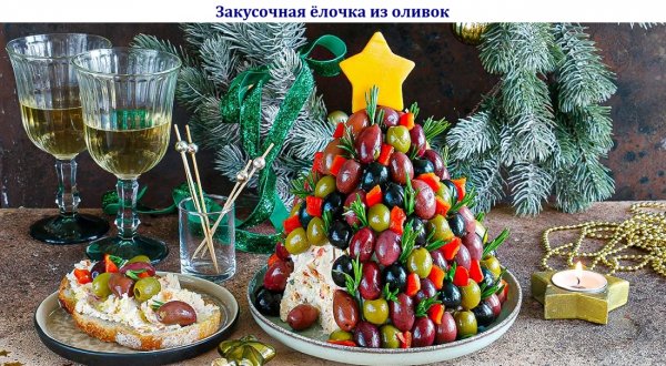 Закусочная ёлочка из оливок
