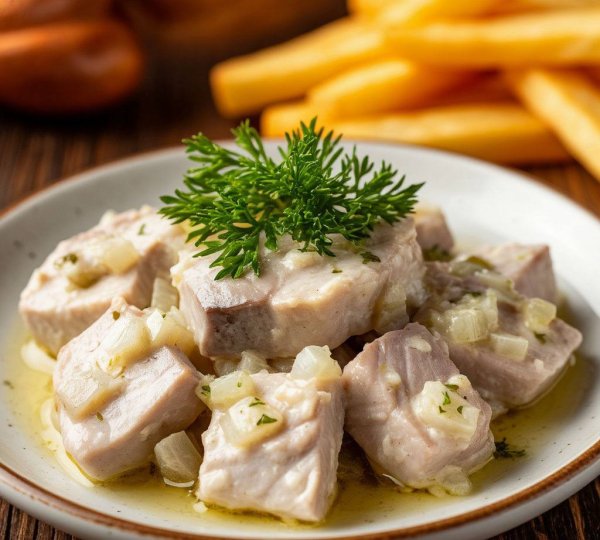 Селедка с луком в майонезе
