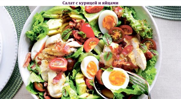 Салат с курицей и яйцами