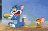 Tom-and-jerry-share-food
