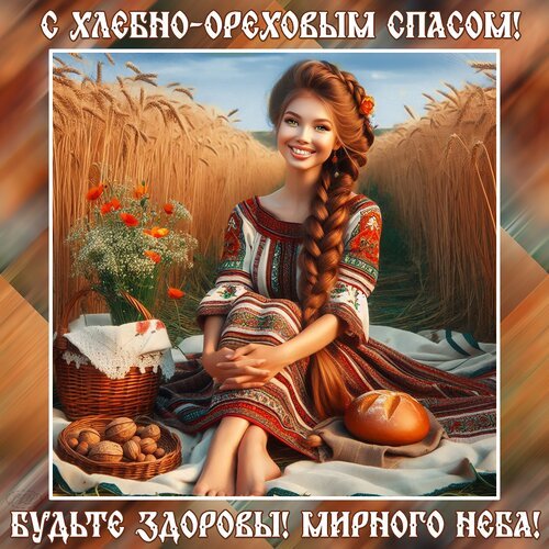 Открытка с ореховым спасом