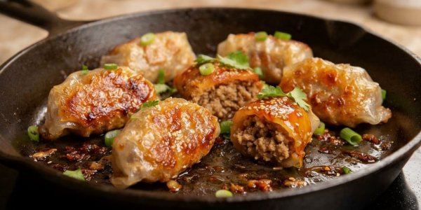 Ленивые китайские пельмени из рисовой бумаги