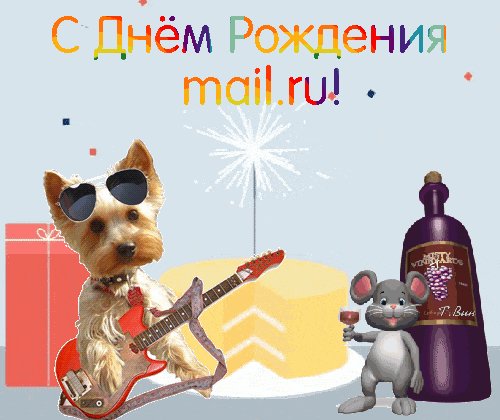 Анимированная открытка с днём рождения