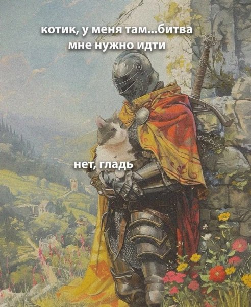 Котик спасает рыцаря получается