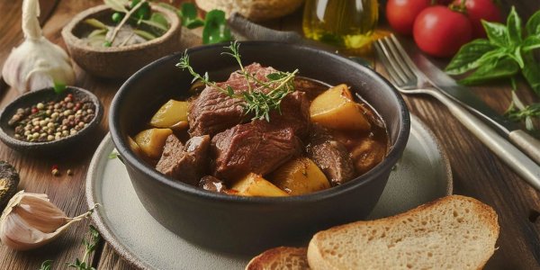 Нежная говядина с картошкой, тушенная в афганском казане