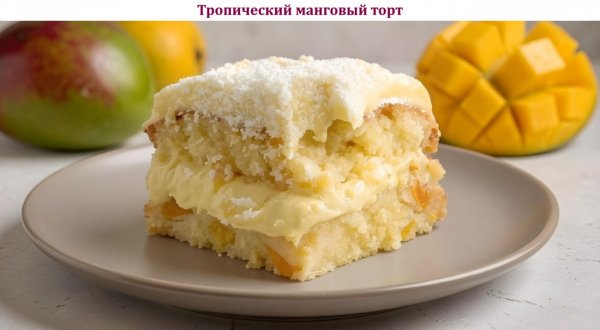 Тропический манговый торт