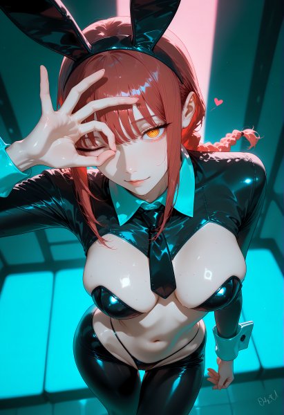 Makima+CSM+reverse+bunny+outfit+(11)
