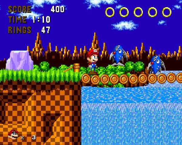 Mario in Sonic 1 (ХАК)