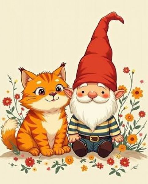 Гном и кот