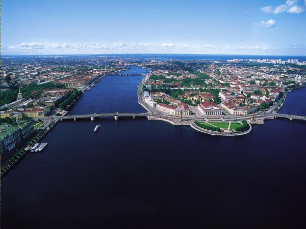 Вид сверху на Санкт-Петербург Россия