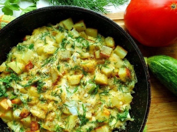 Картошка с сыром на сковороде