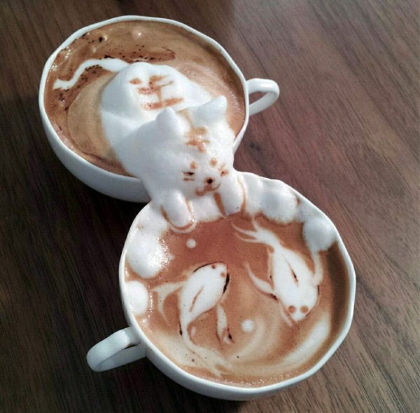 Coffee 3D cat