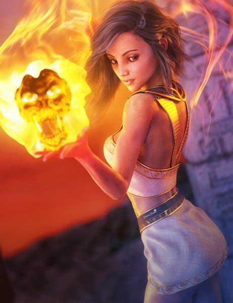 fire-skull-enchantress-fantasy-art full