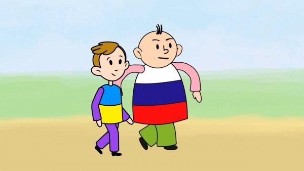 Мыкола и Иван на русском