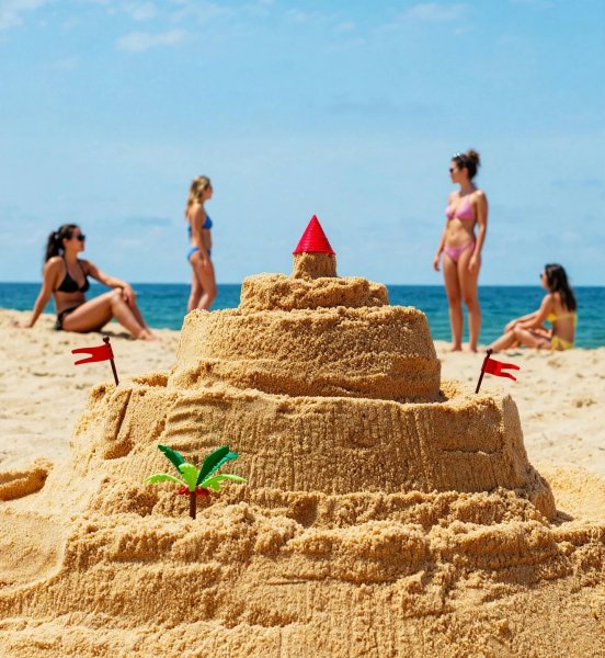 Beach sandcastle photoreal
