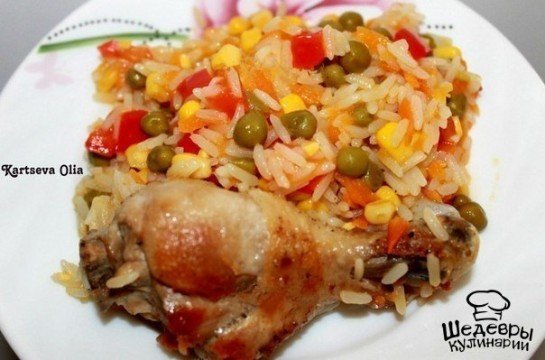 Курица С Рисом И Овощами