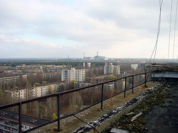 View of Chernobyl taken from Pripy